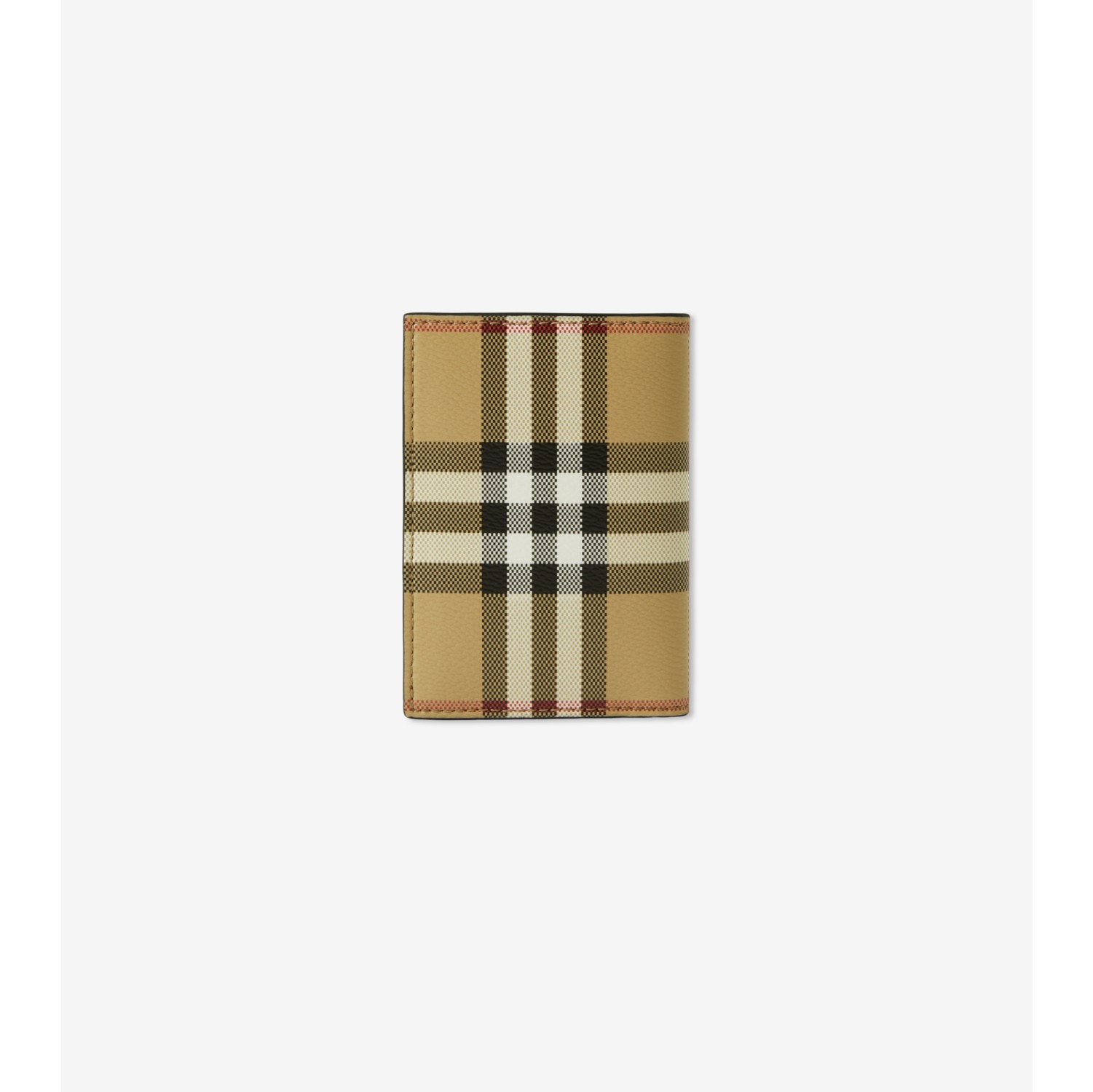 Check Folding Card Case in Archive beige Men Canvas Burberry Official