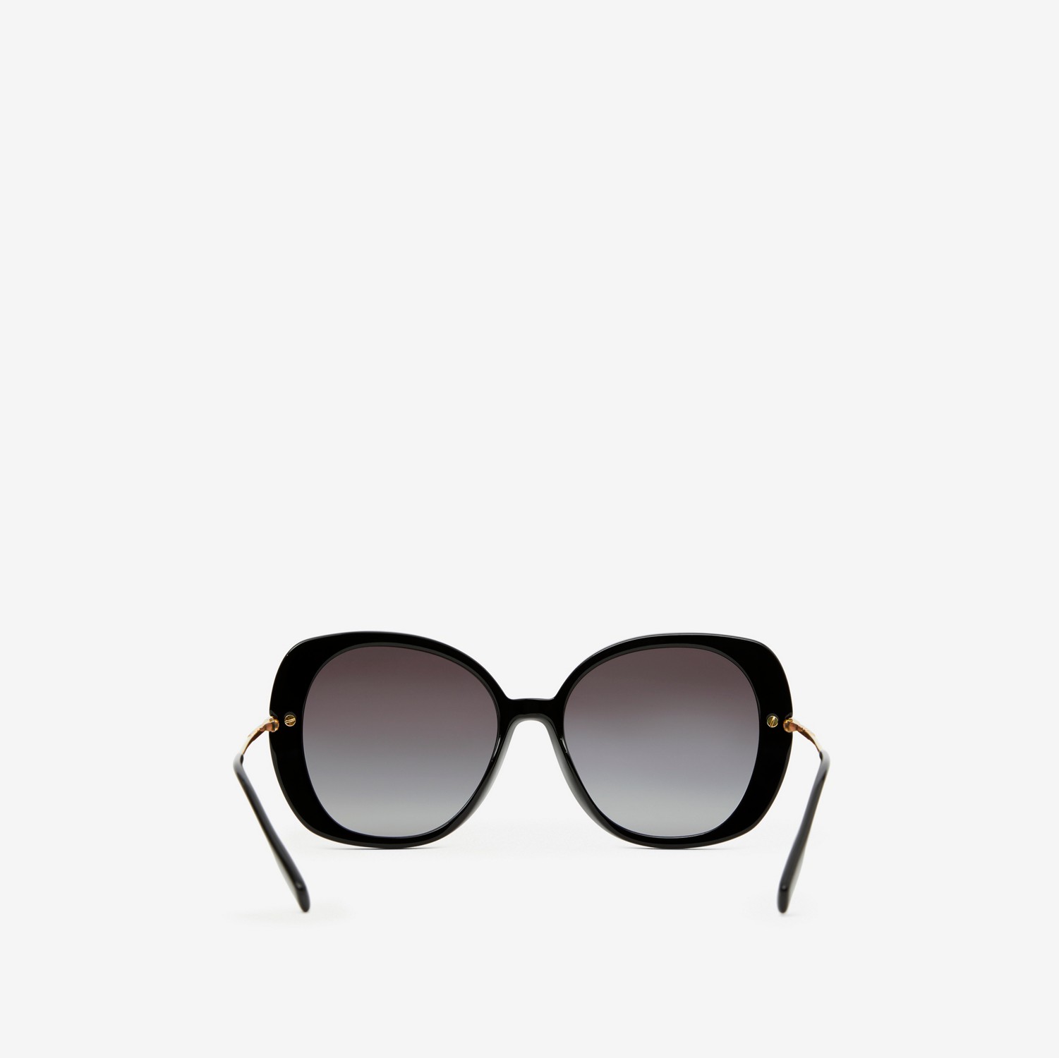 Óculos de sol com armação quadrada e detalhe de listras icônicas (Preto) - Mulheres | Burberry® oficial