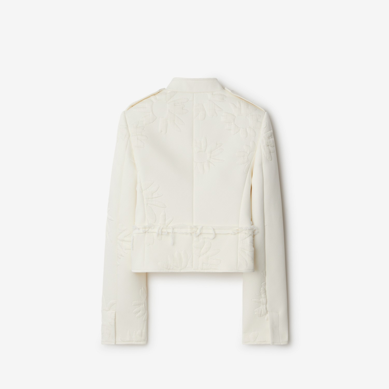 Jaqueta de alfaiataria em mescla de seda com estampa de margaridas