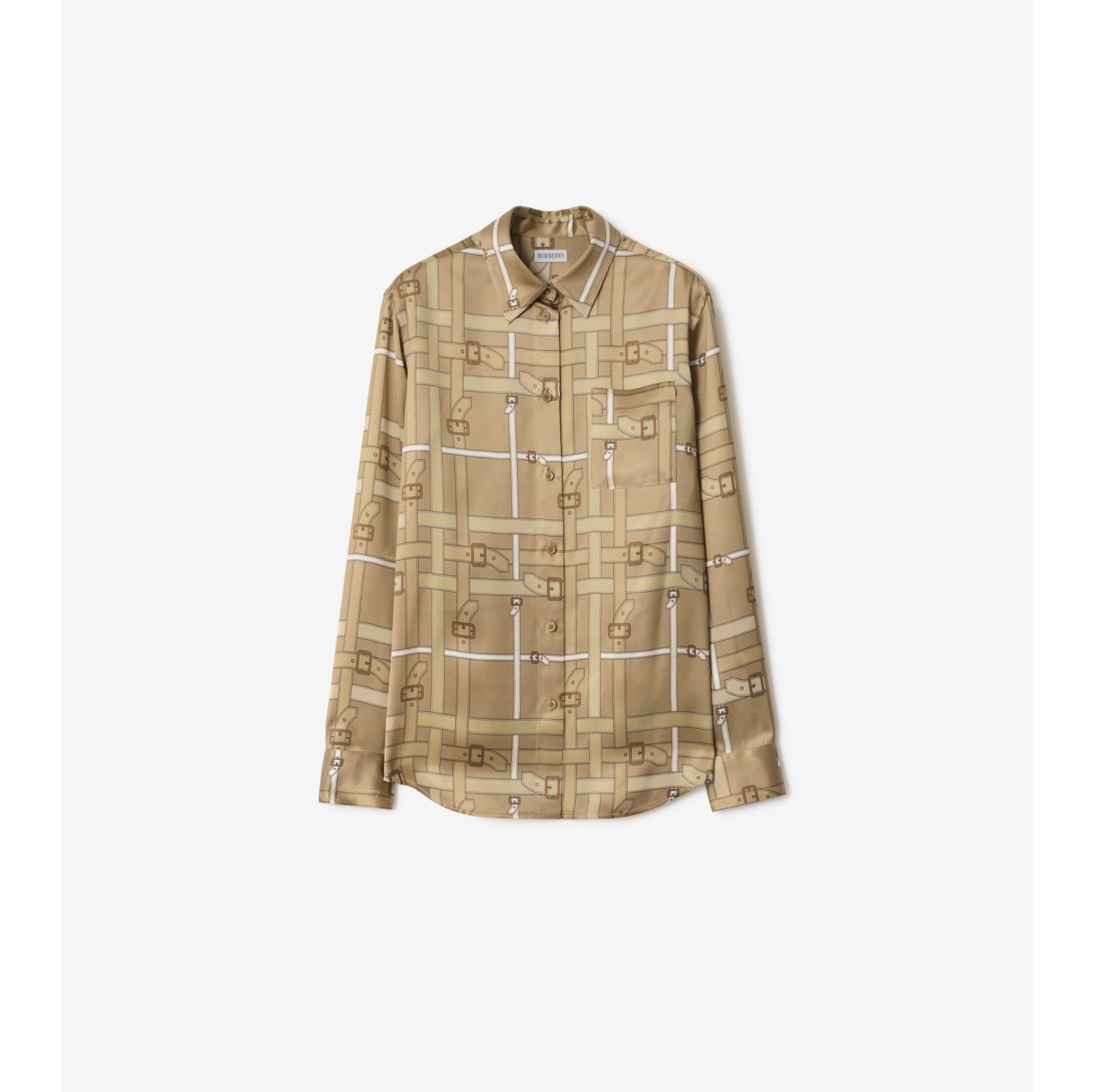 Regular Fit Belt Check Viscose Shirt