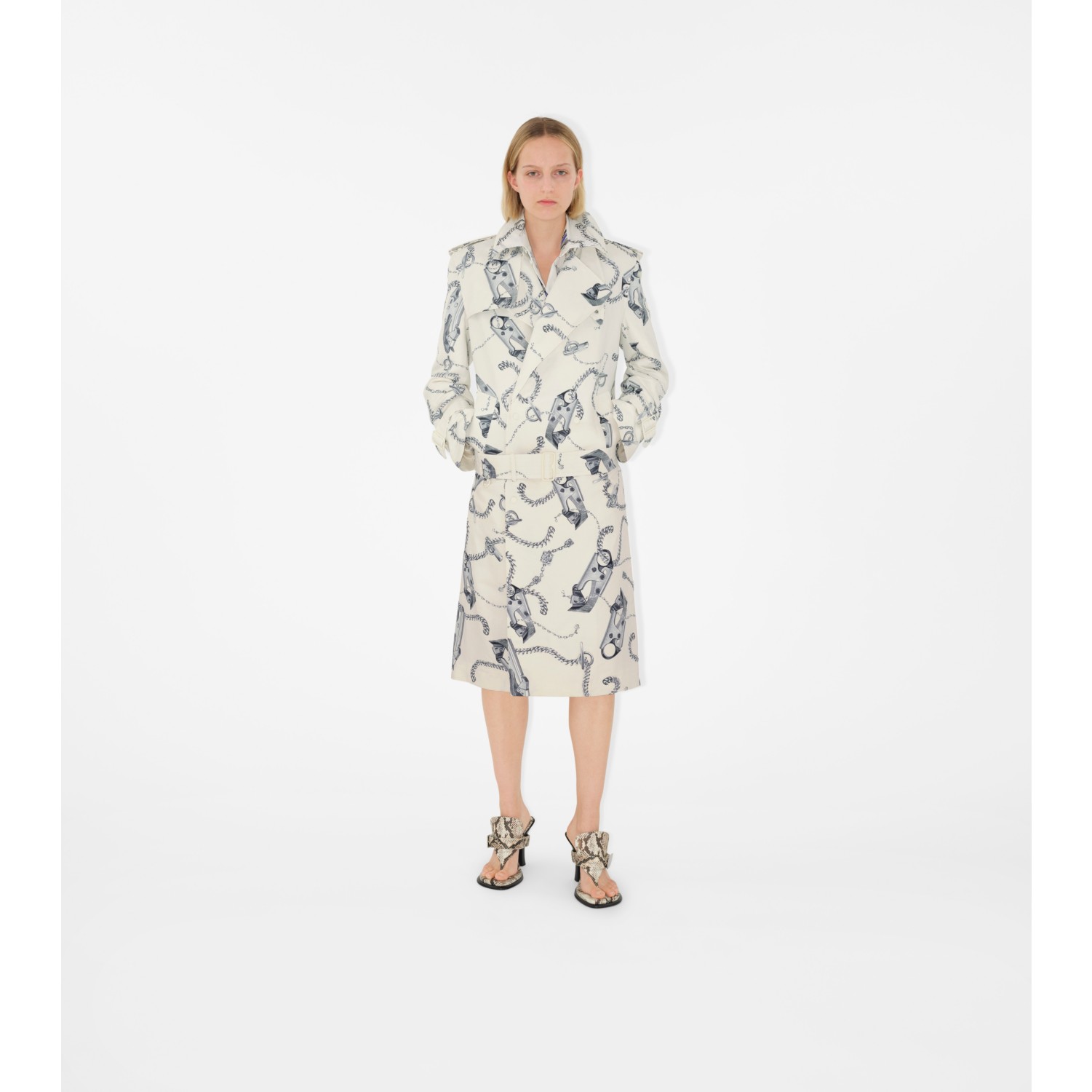 Long Knight Hardware Tricotine Trench Coat