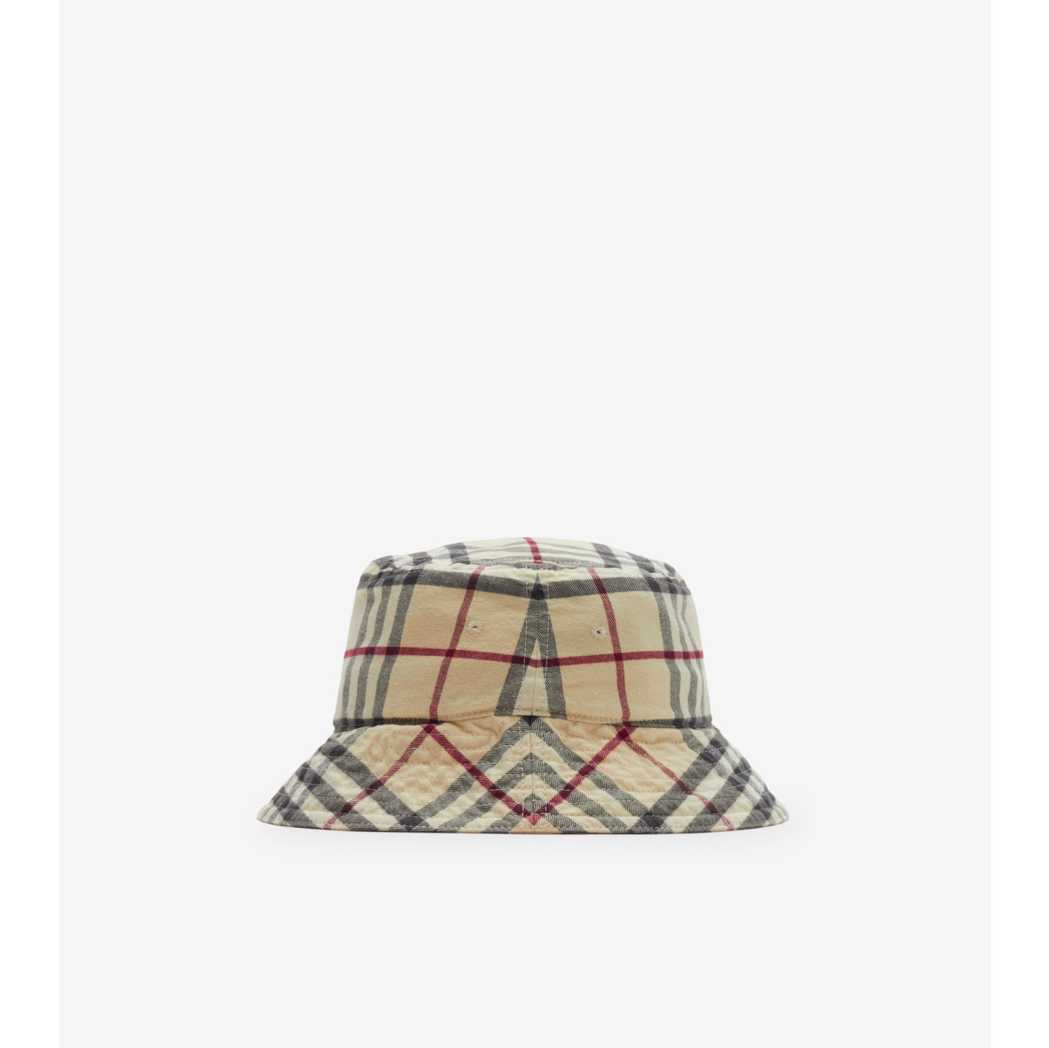 Check Cotton Bucket Hat in Stone - Men | Burberry® Official