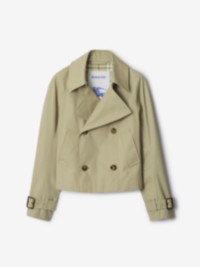 Cotton Blend Trench Jacket in Skylark