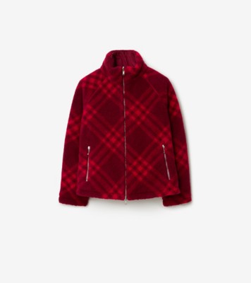 Check Fleece Reversible Jacket in Ripple - Women | Burberry® Official