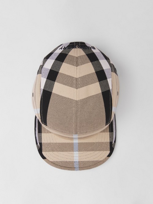 BURBERRY Check Cotton Canvas Jacquard Cap