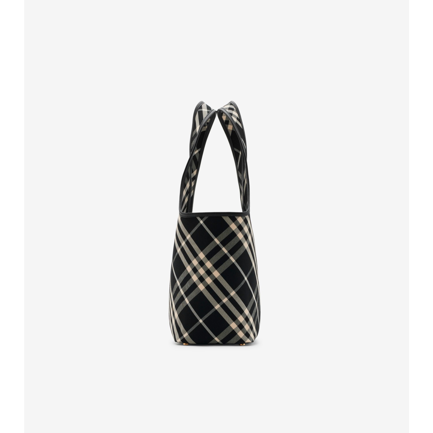 Small Check Tote in Black calico Women Burberry Official