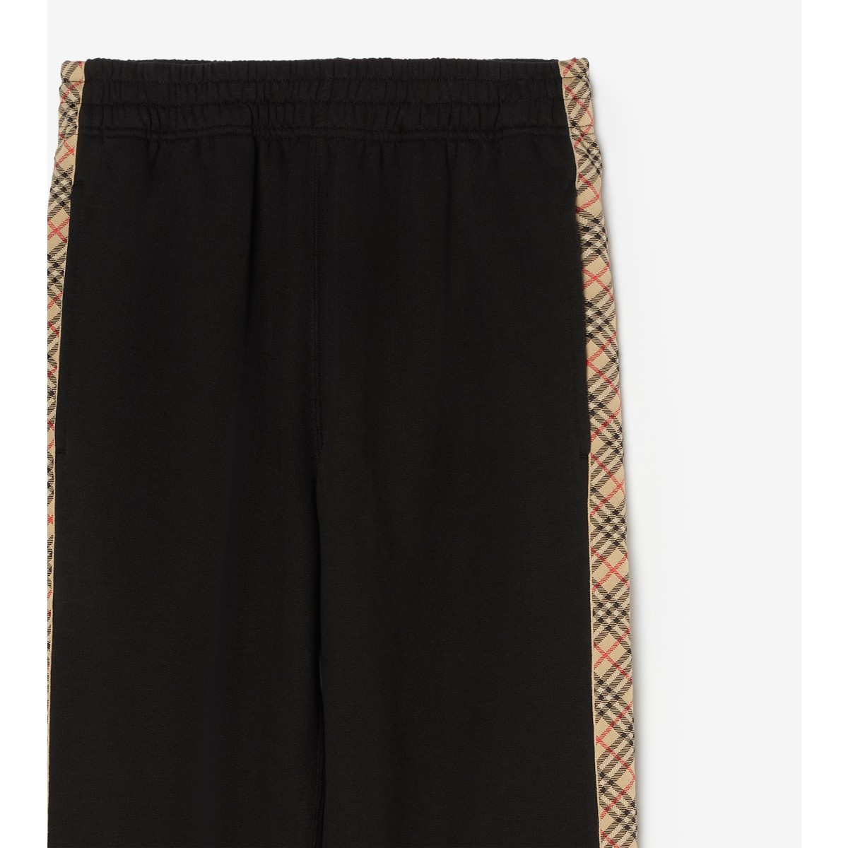  Check Trim Cotton Jogging Pants