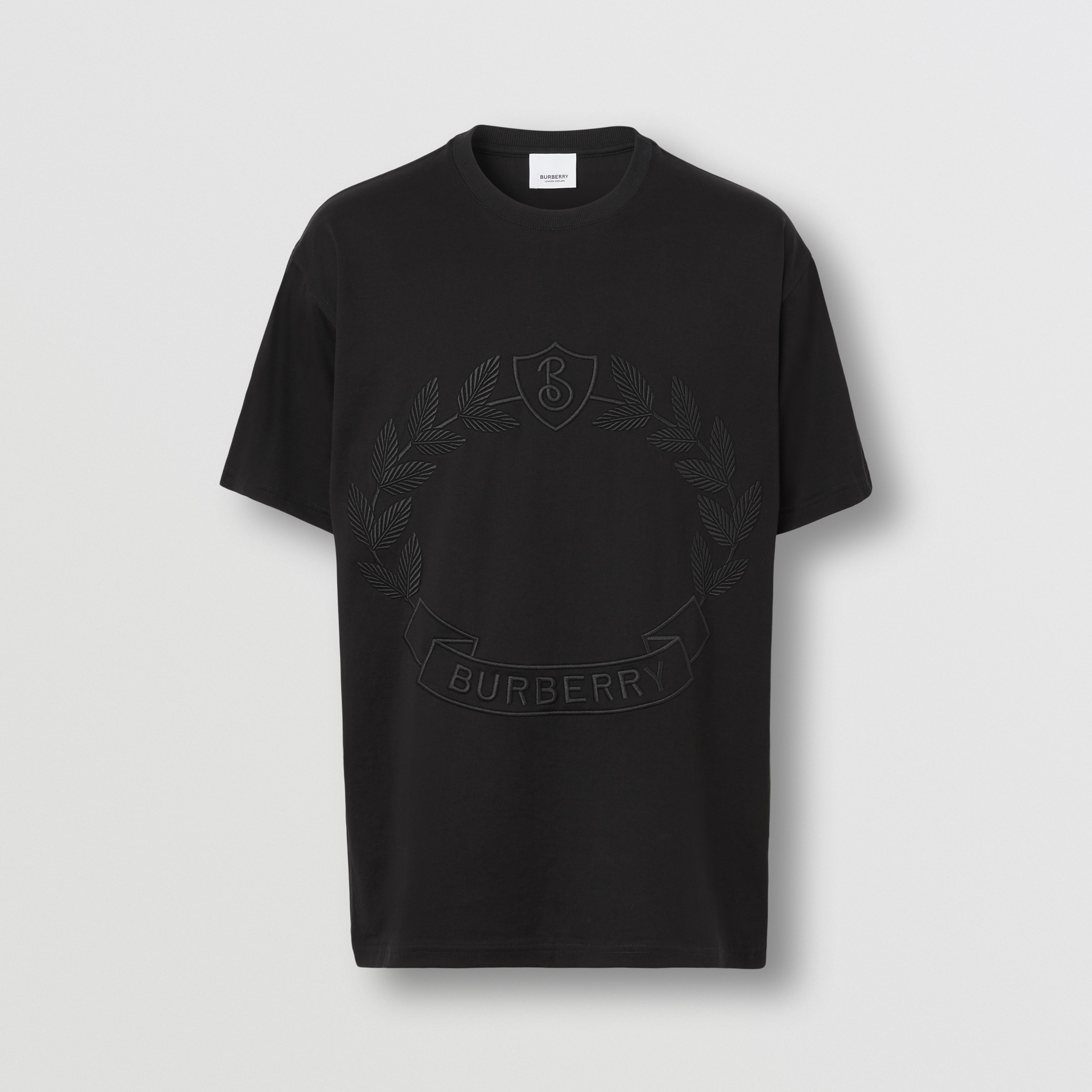 T-shirt en coton à écusson feuille de chêne (Noir) - Homme | Site officiel Burberry® - 4