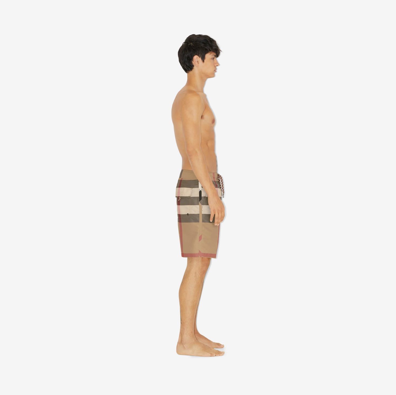 格纹游泳裤 (典藏米色) - 男士 | Burberry® 博柏利官网