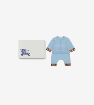 Cashmere Two-piece Baby Gift Set in Ice blue - Children | Burberry