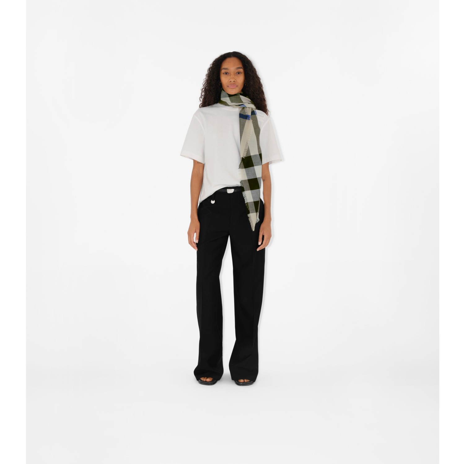 Sciarpa in cashmere e seta Check