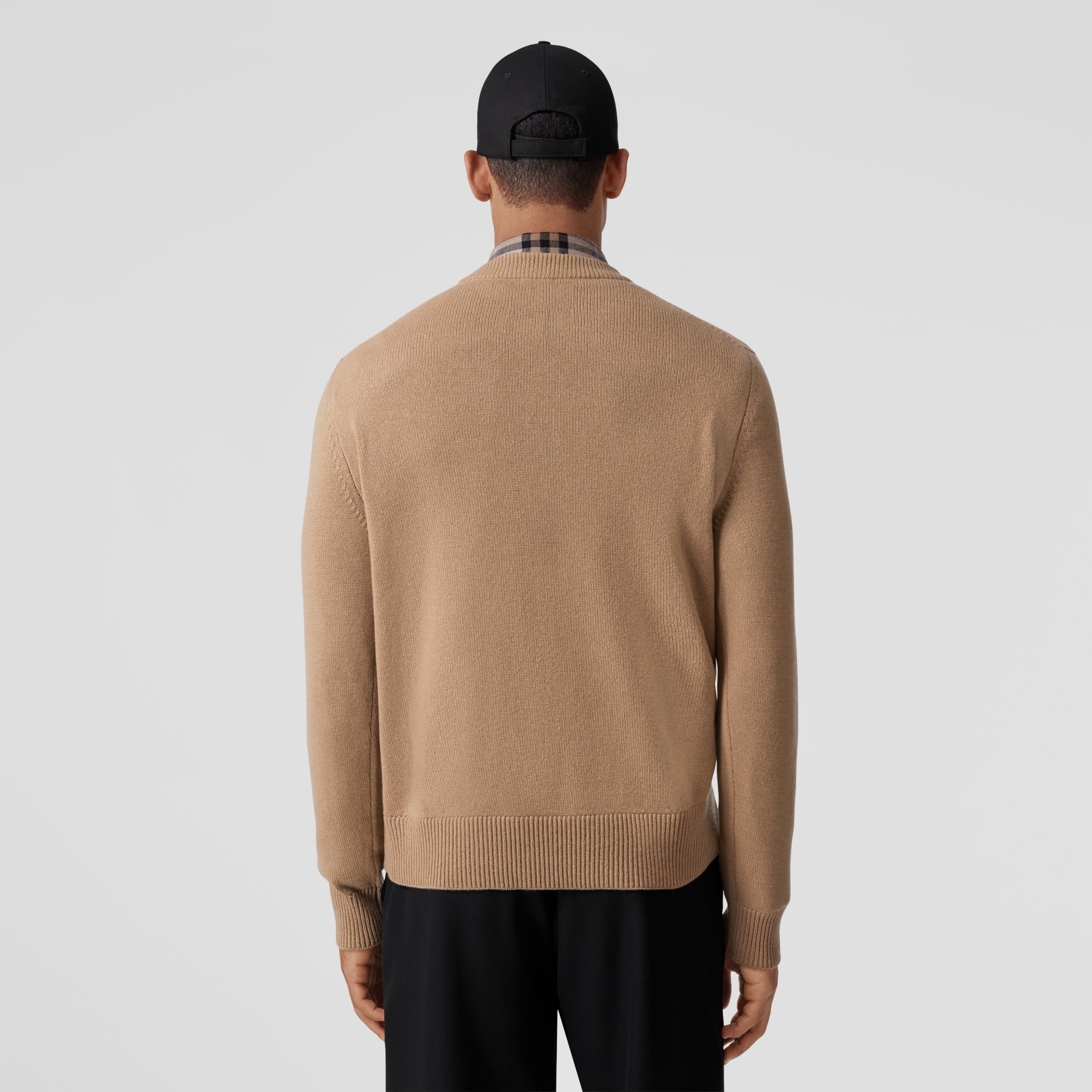 Monogram Motif Cashmere Sweater in Camel - Men | Burberry® Official