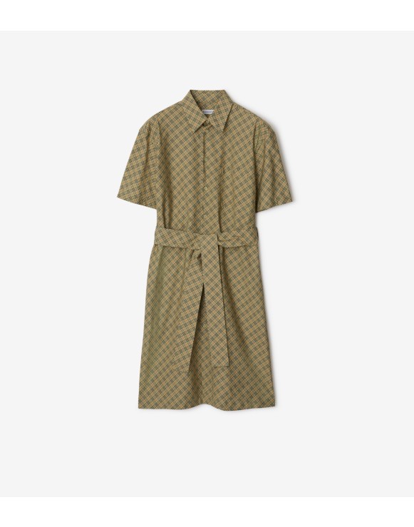 Check Cotton Shirt Dress