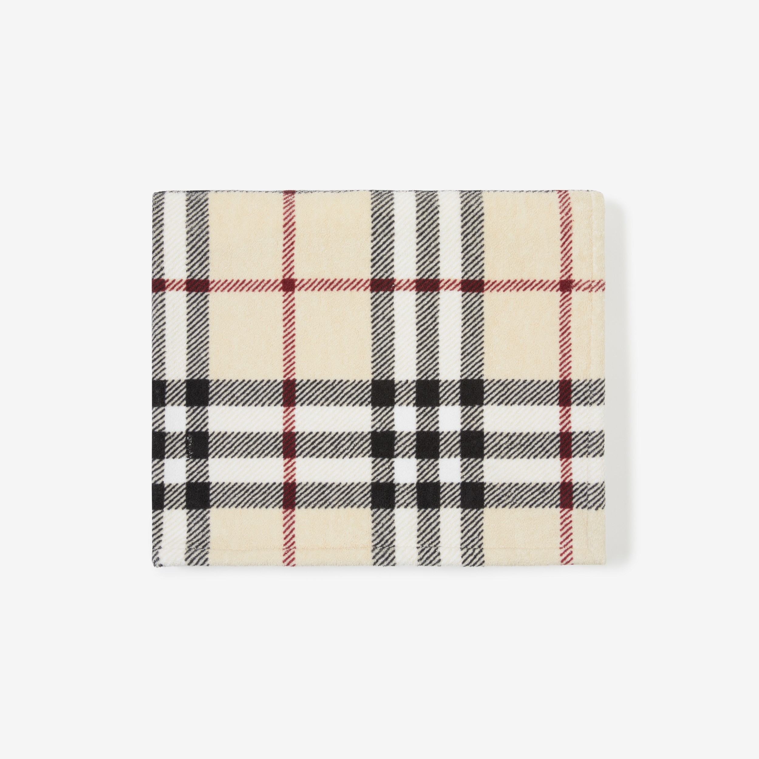 Check Cotton Towel in Stone | Burberry® Official - 2