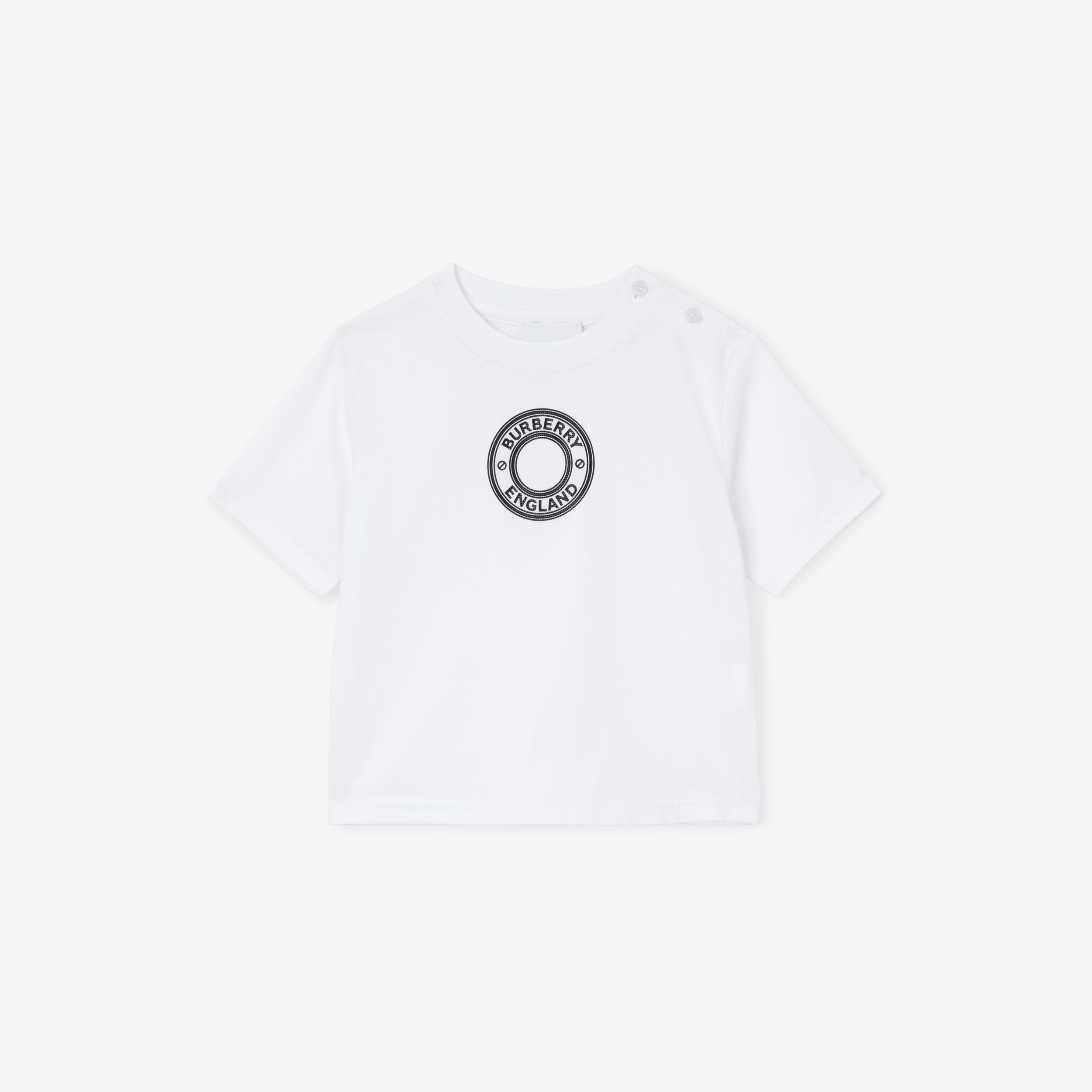 Logo Graphic Cotton T-shirt in White - Children | Burberry® Official - 1