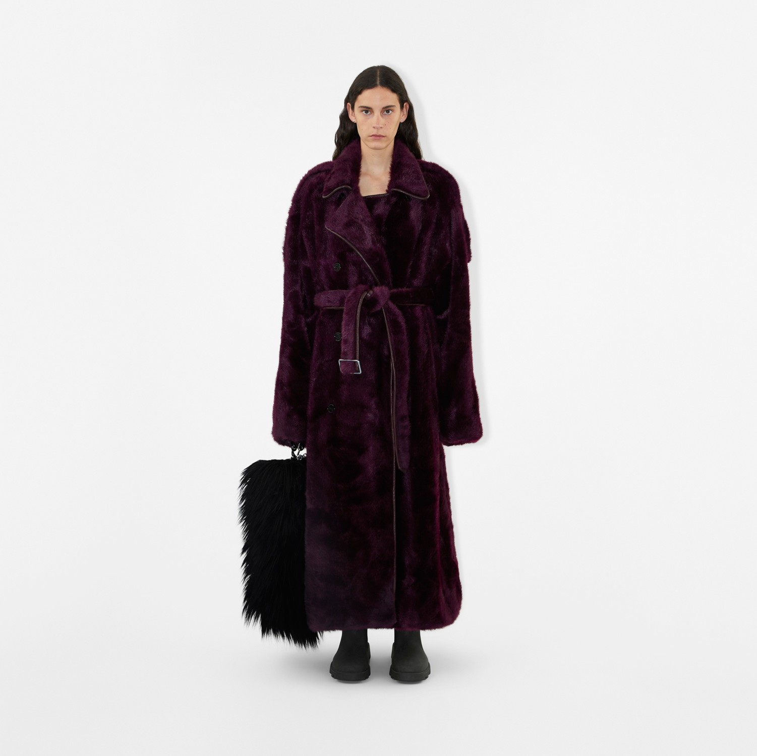Trench coat em pelo sintético (Clove) - Mulheres | Burberry® oficial