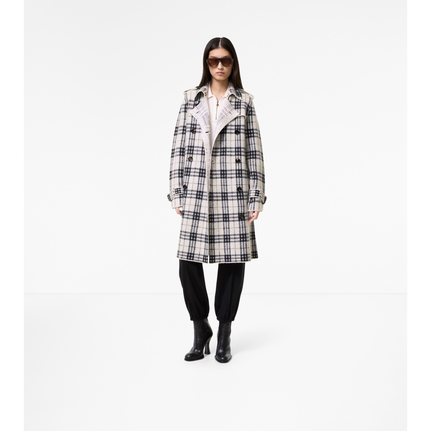 Mid-length Cashmere Wool Blend Trench Coat - thumbnail 3