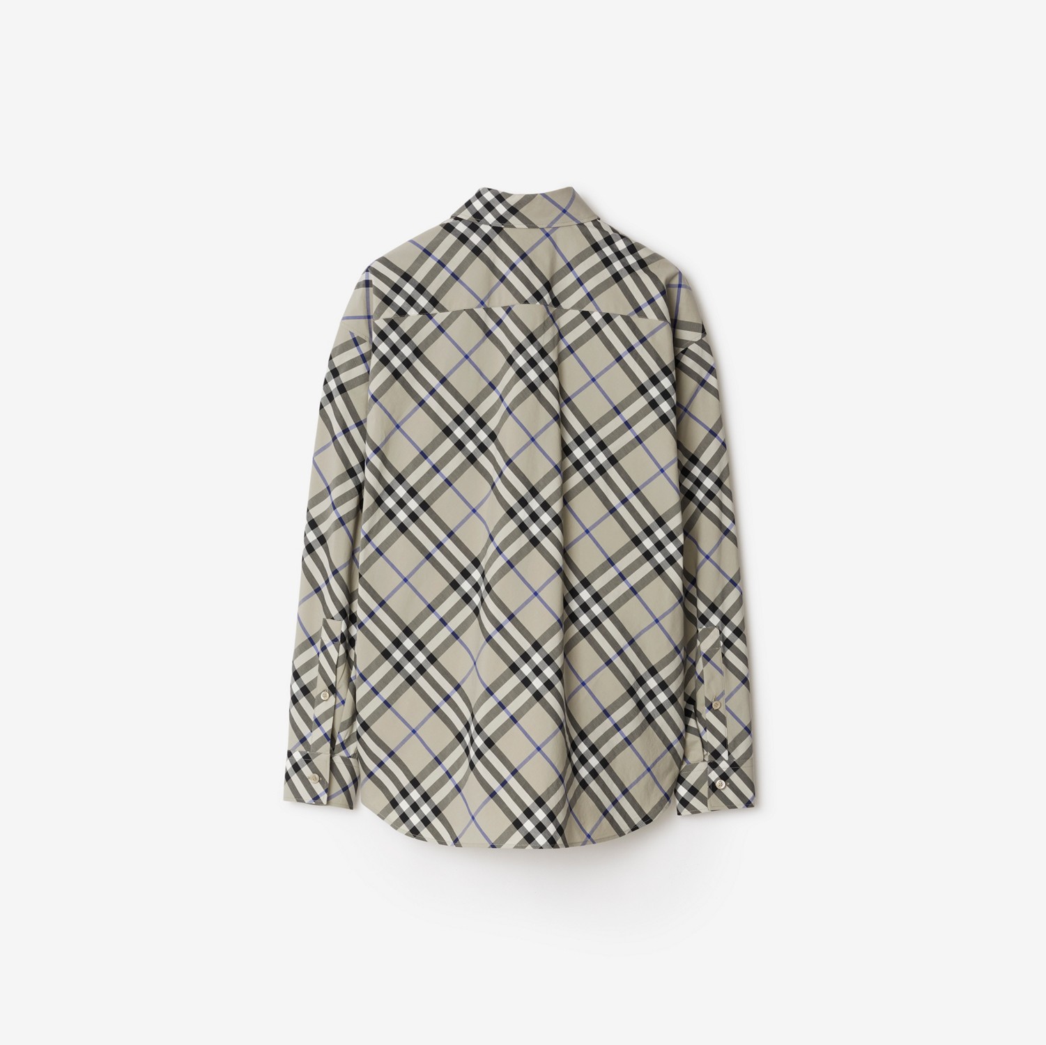 Relaxed Fit Check Cotton Shirt in Lichen - Women | Burberry Relaxed Fit Check Cotton Shirt in Lichen - Women | Burberry