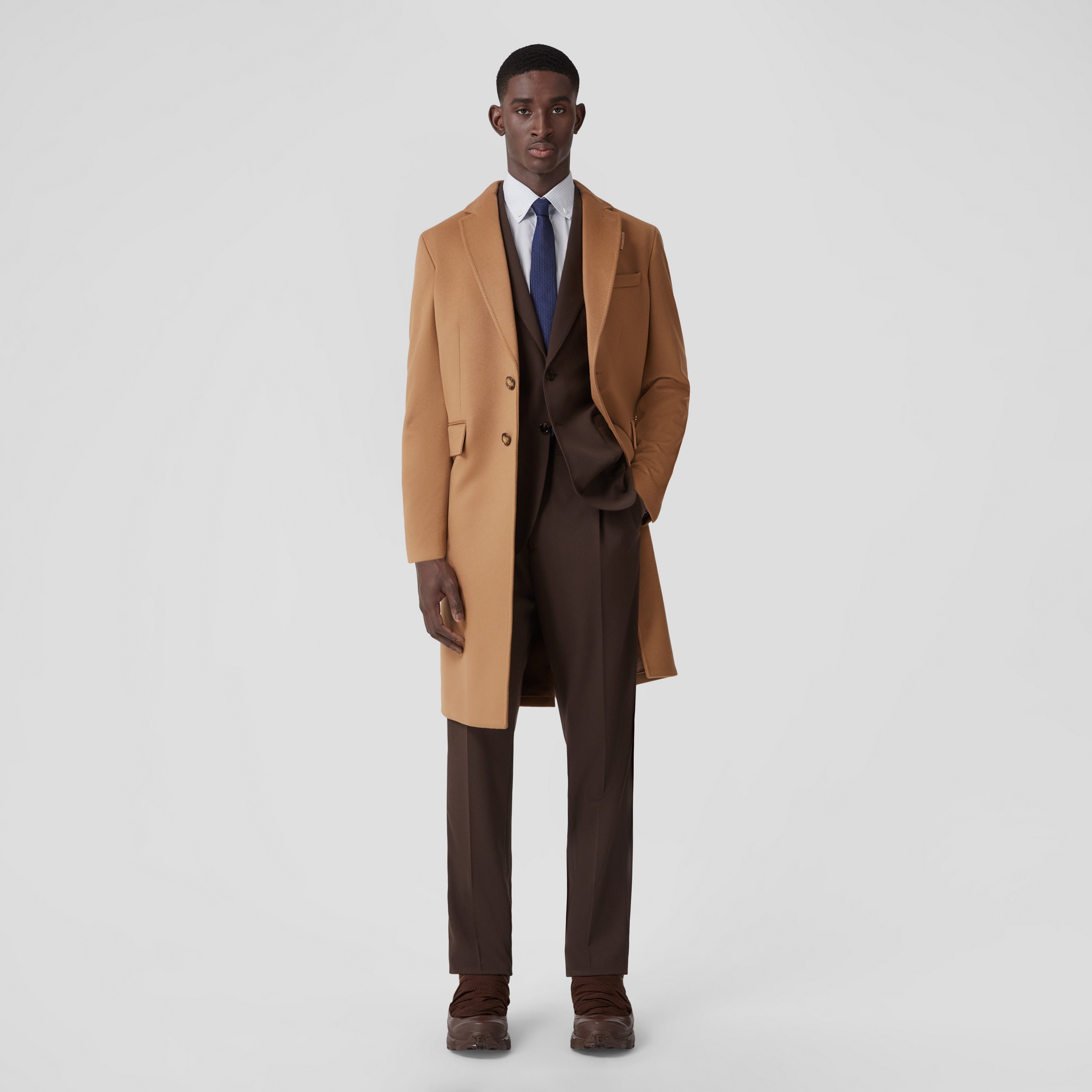 Wool Cashmere Tailored Coat in Camel - Men | Burberry® Official - 4