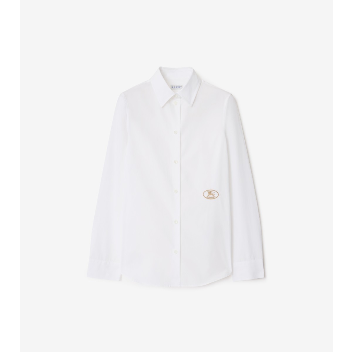 Burberry Slim Fit Cotton Poplin Shirt In White