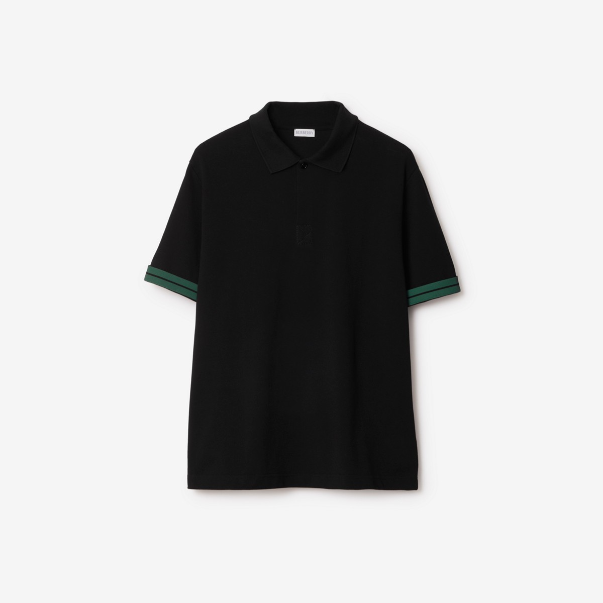Shop Burberry Cotton Polo Shirt In Black