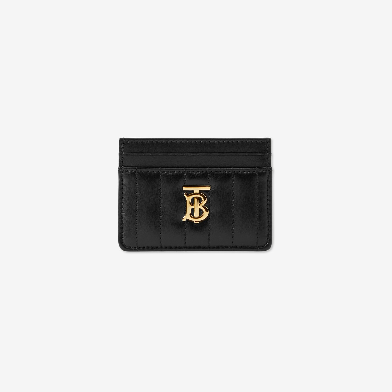 Quilted Leather Lola Card Case in Black/light gold - Women | Burberry® Official