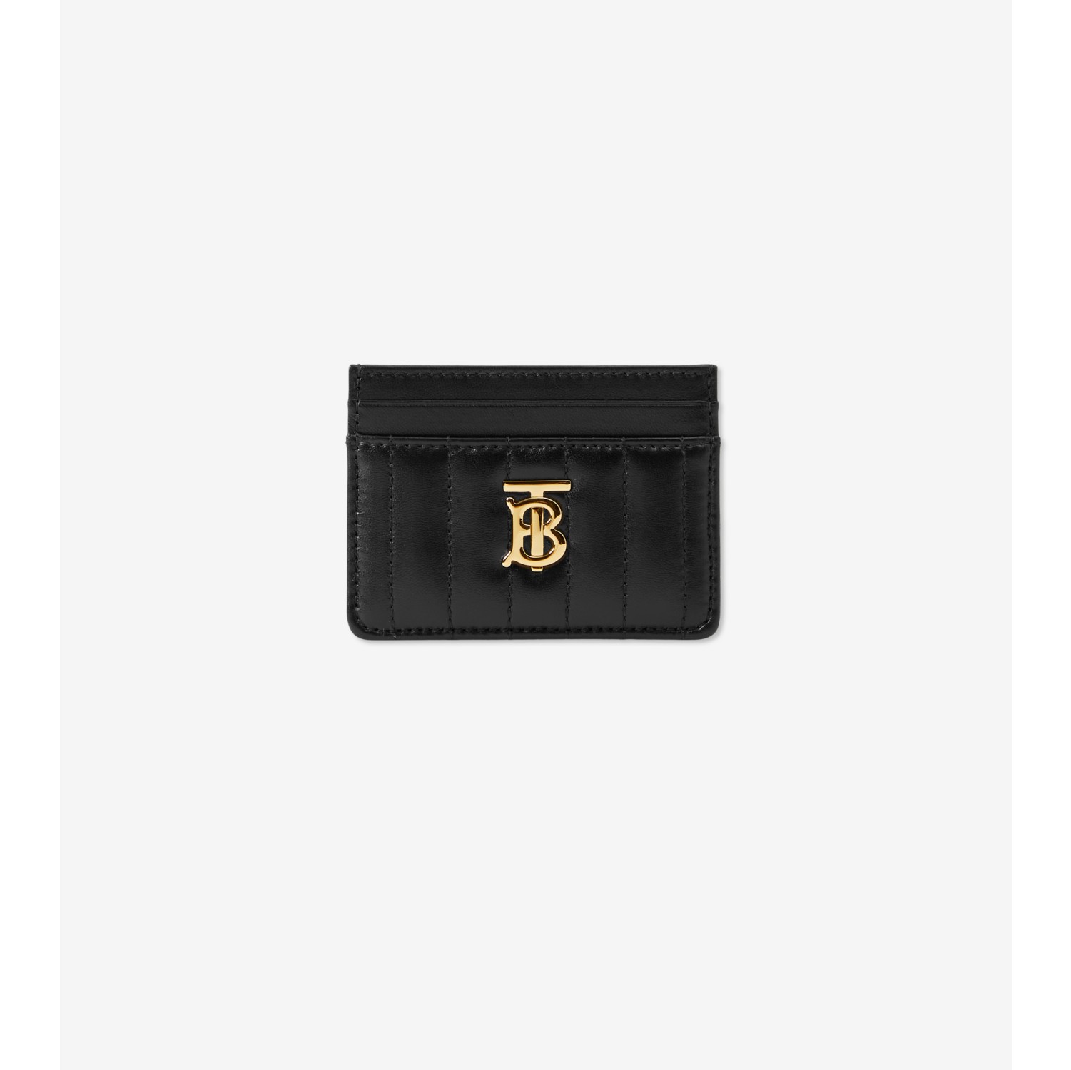 Quilted Leather Lola Card Case in Black/light gold - Women | Burberry ...