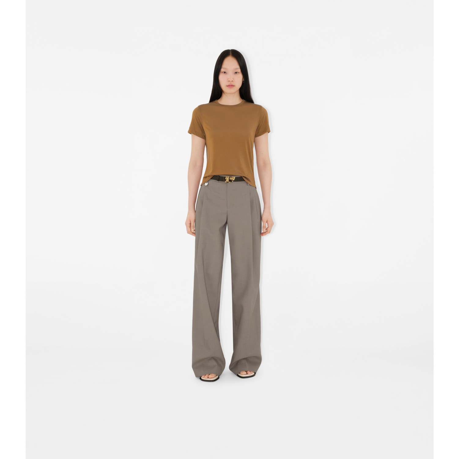 Leather Shield EKD Belt in Military - Women | Burberry® Official