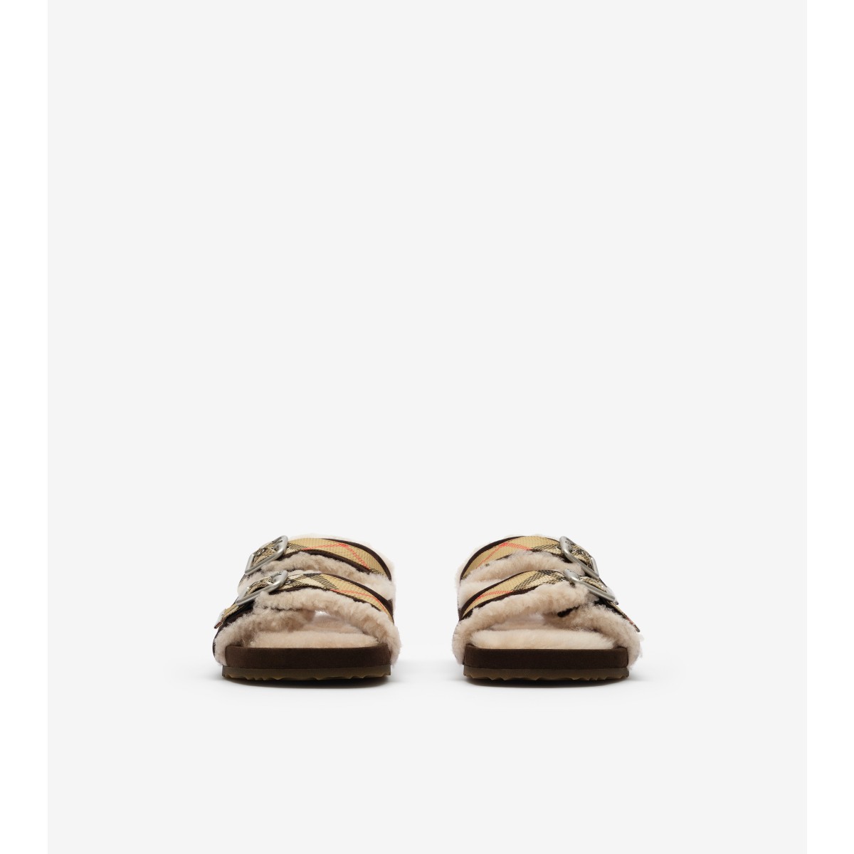  Check Shearling Urchin Sandals