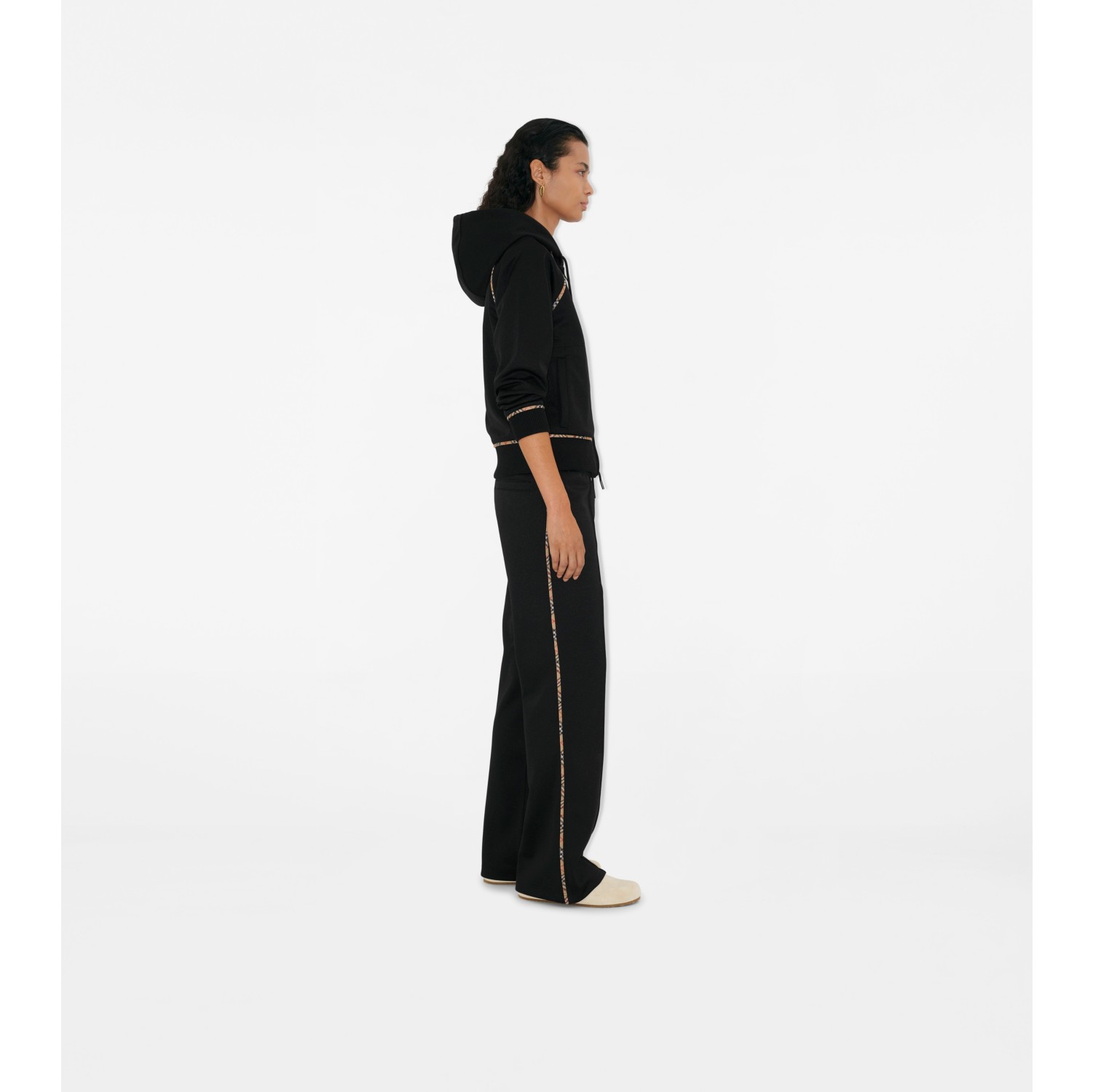 Pantalon de survêtement en coton mélangé Check