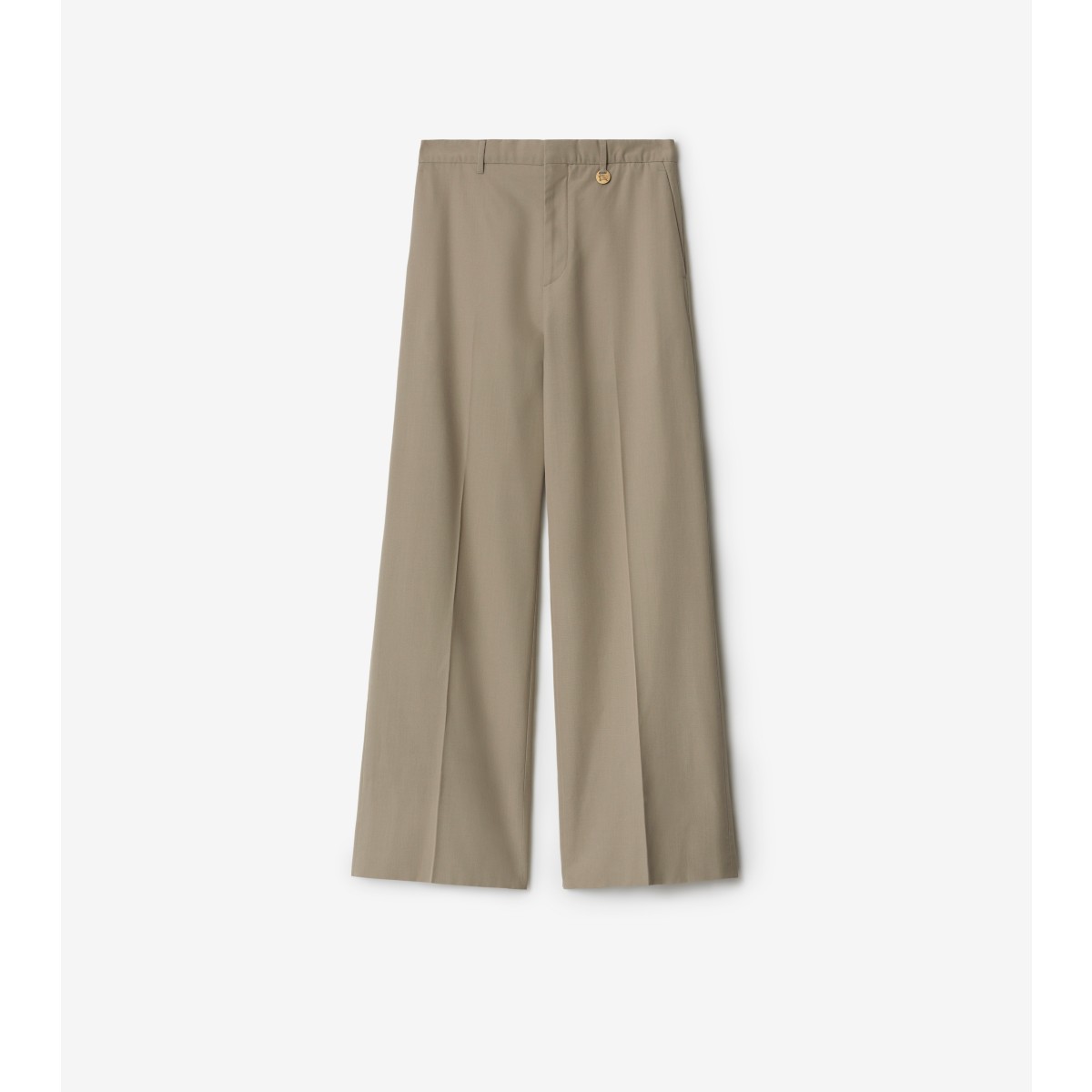 Burberry Silk Tailored Trousers In Crater