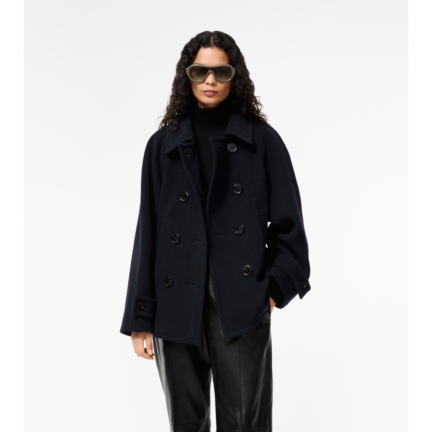 Wool Blend Pea Coat - thumbnail 3