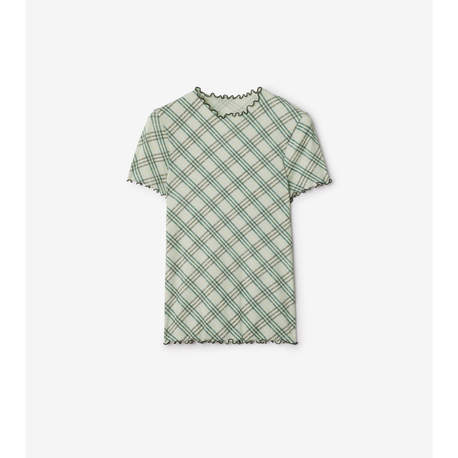 Check Stretch Cotton T-shirt