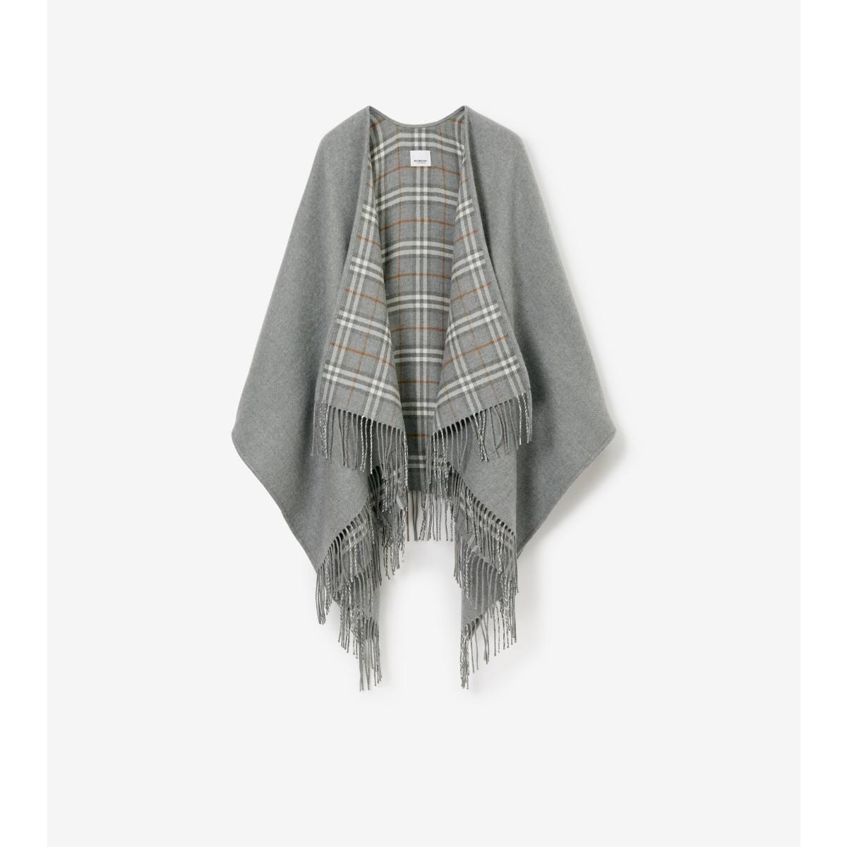  Check Wool Reversible Cape