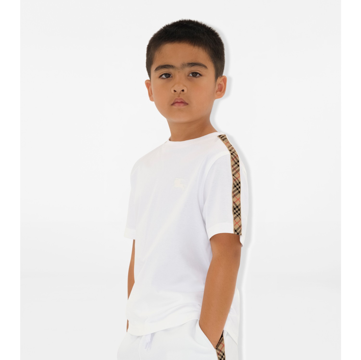 T-shirt en coton avec Check