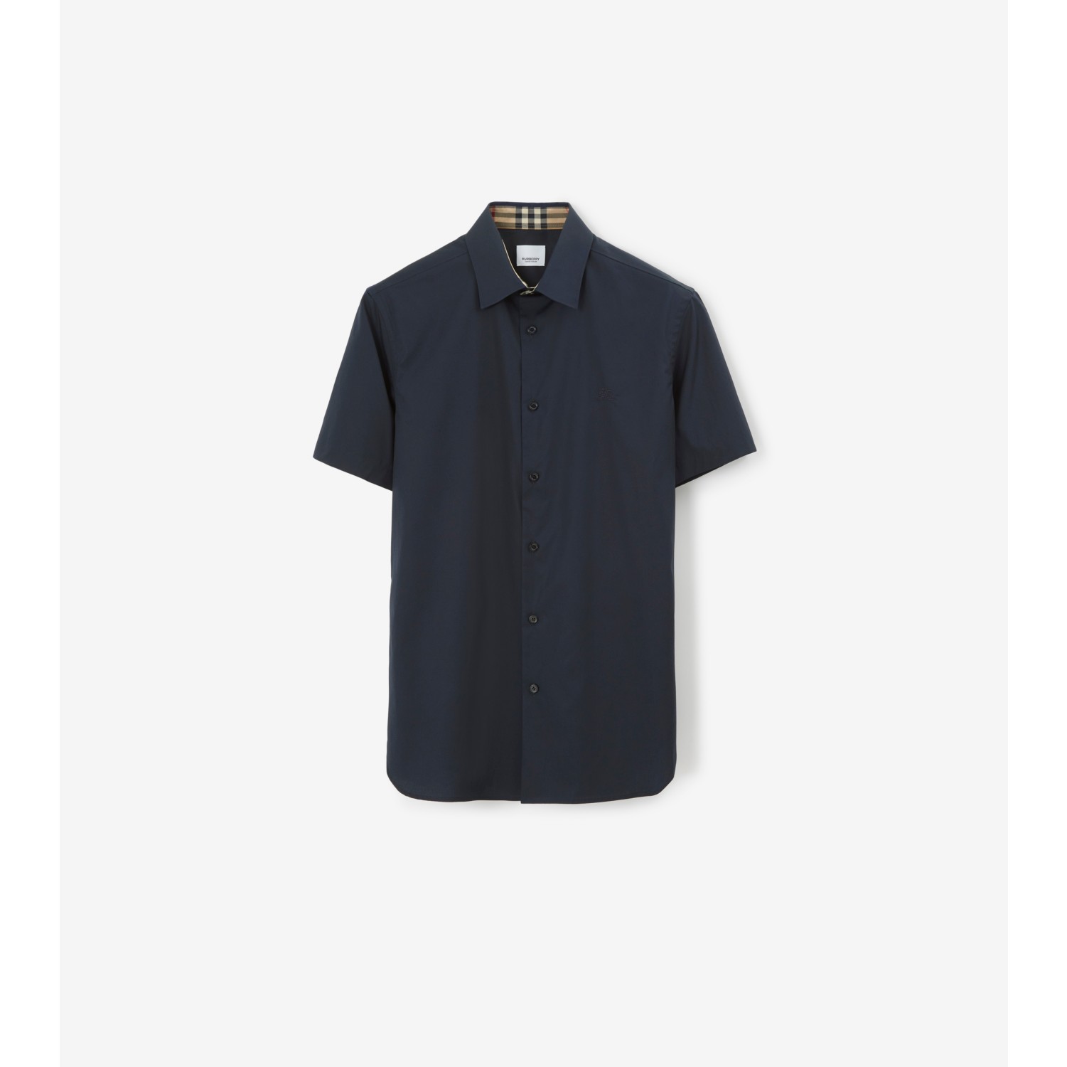 Stretch Cotton Shirt in Navy - Men | Burberry® Official