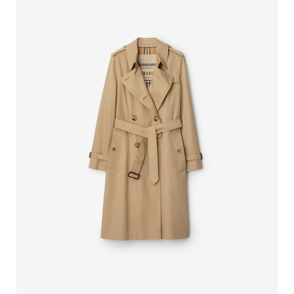  Check Long Kensington Heritage Trench Coat