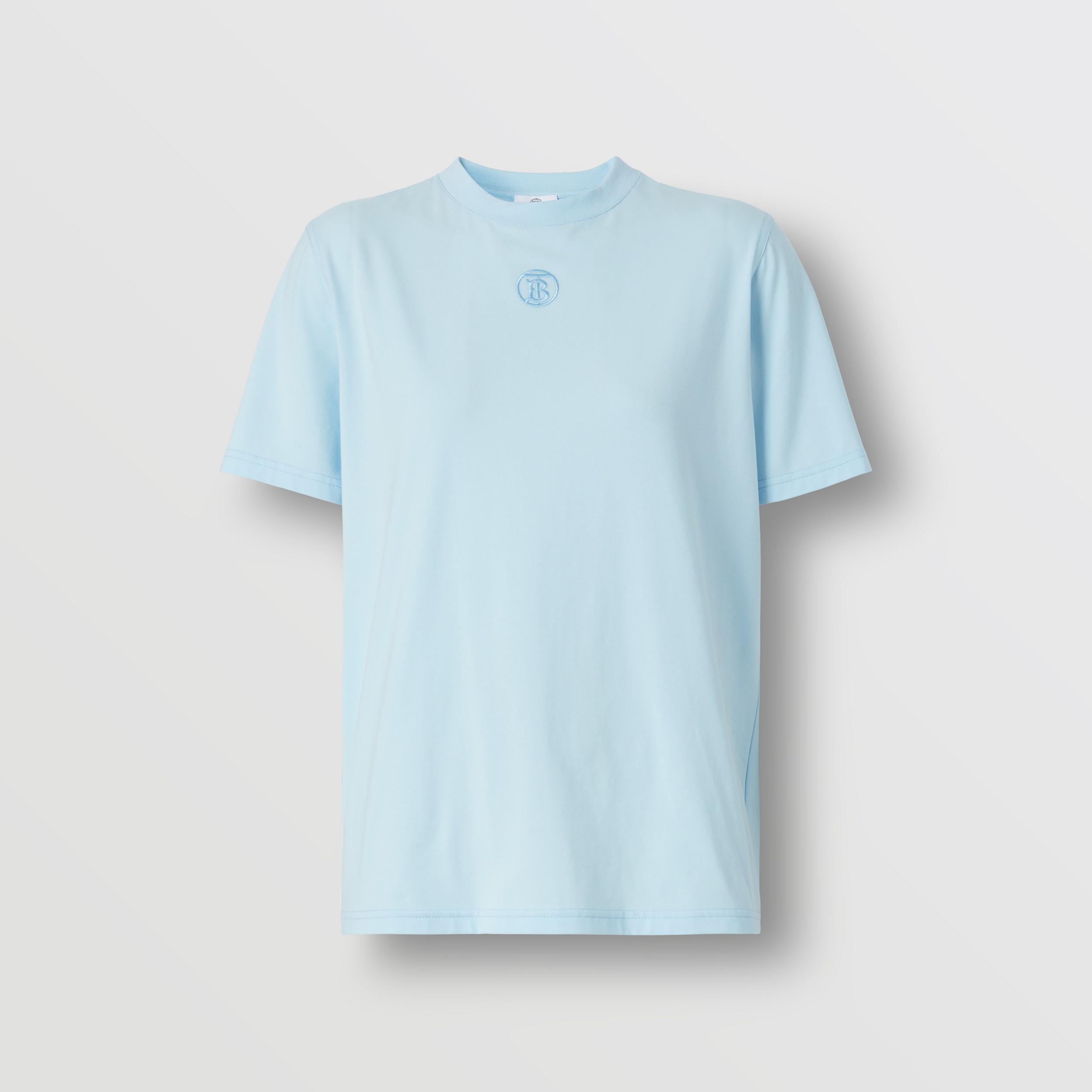 モノグラムモチーフ ストレッチコットン Tシャツ (ペールブルー) - ウィメンズ | Burberry®公式サイト - 4