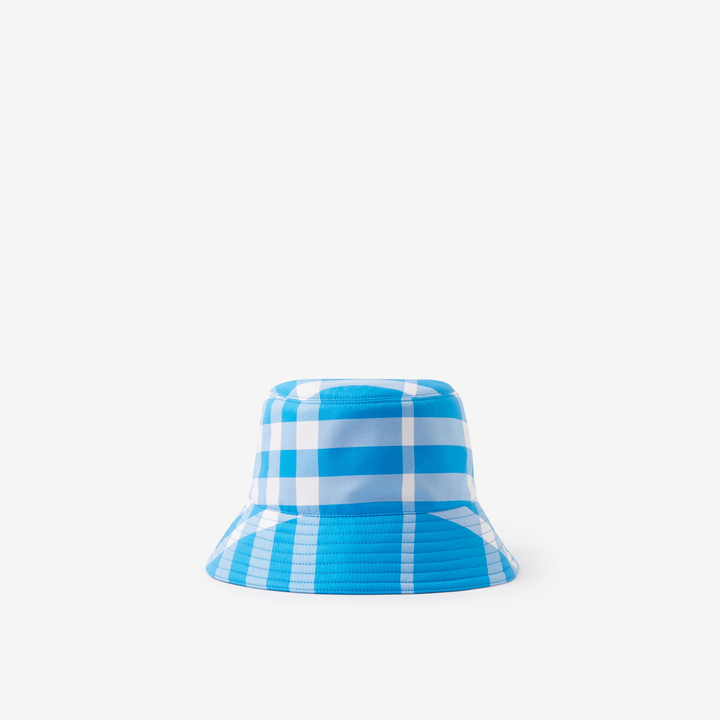 Chapéu Bucket de algodão Check (Azul Vívido) | Burberry® oficial - 1