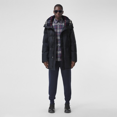 Burberry logo appliqué online detachable hood puffer coat