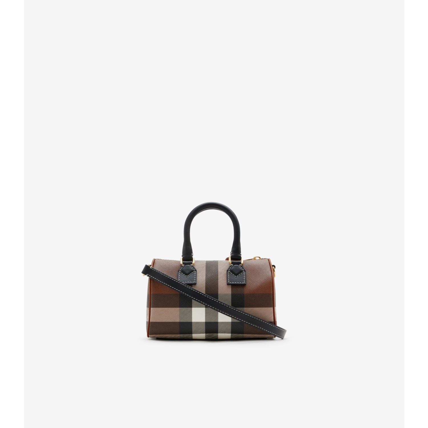 Mini Check Bowling Bag in Dark birch brown Women Burberry Official