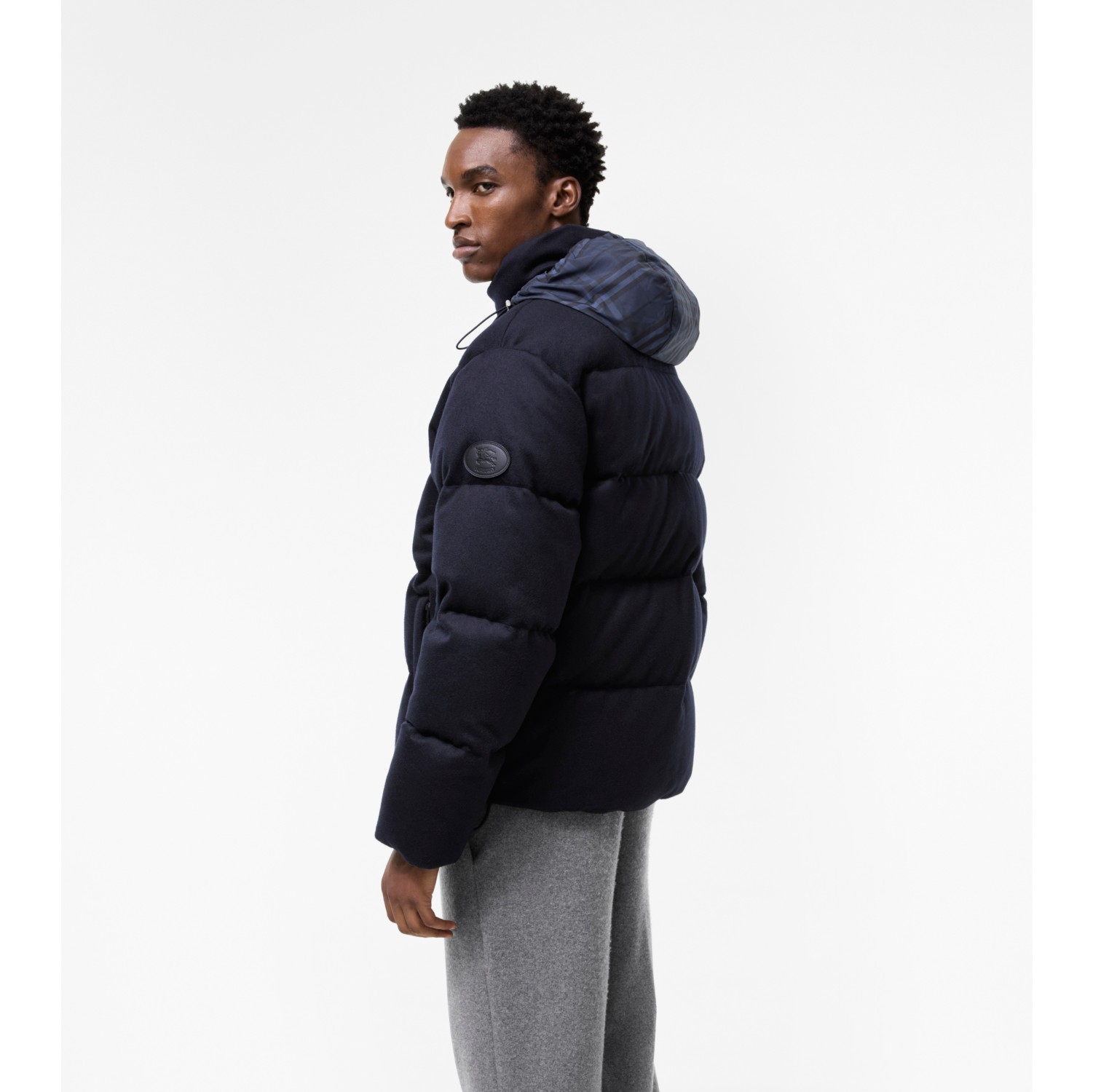 カシミア ダウンジャケット (ネイビー) - メンズ | Burberry®公式サイト