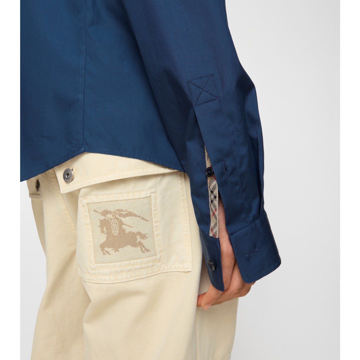 Regular Fit Cotton Poplin Shirt in Dark graphite blue - Men | Burberry® Official