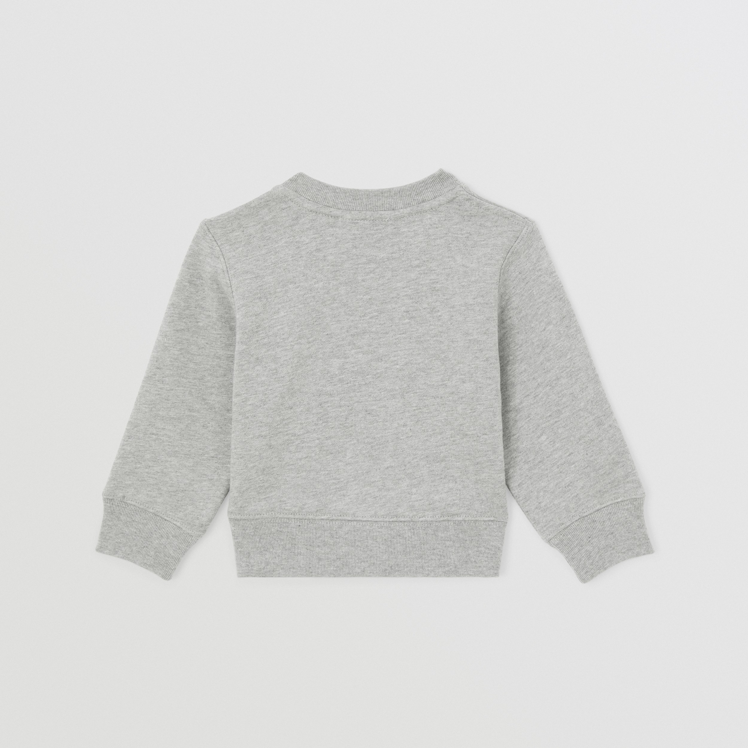 Logo Sketch Print Cotton Sweatshirt in Grey Melange - Children | Burberry® Official - 4