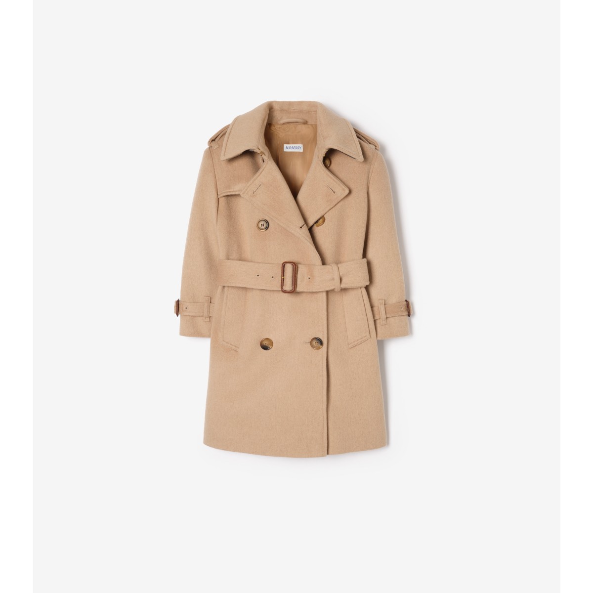  Check Cashmere Blend Trench Coat