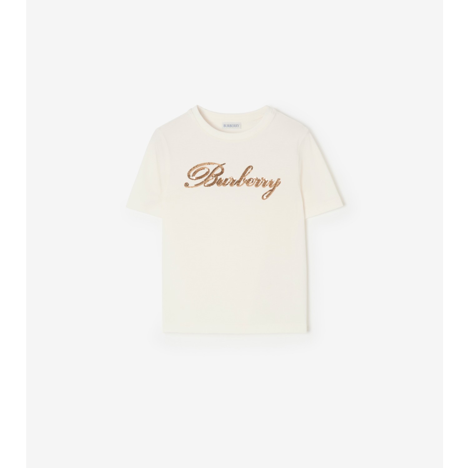 Sequin Logo Cotton T-shirt