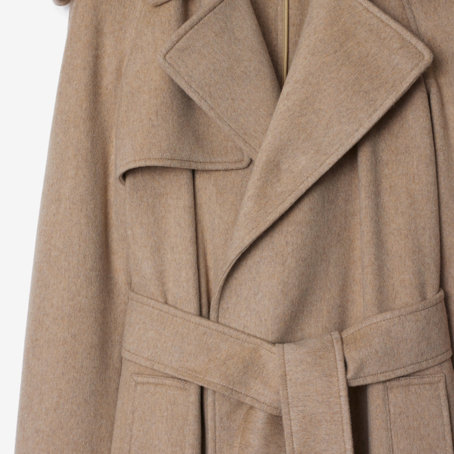Cashmere Wrap Coat in Flax - Women | Burberry® Official Cashmere Wrap Coat in Flax - Women | Burberry® Official
