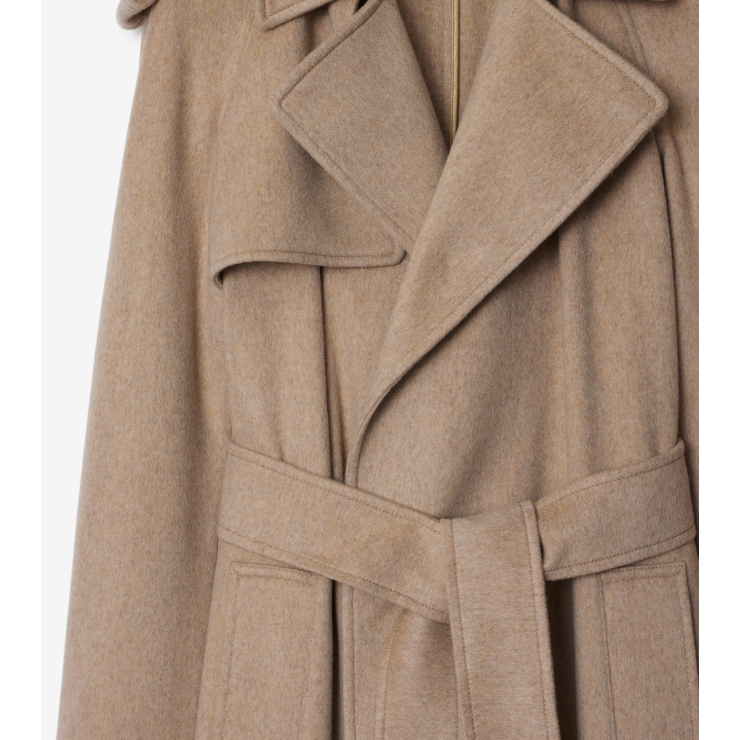 Cashmere Wrap Coat in Flax Women Burberry Official