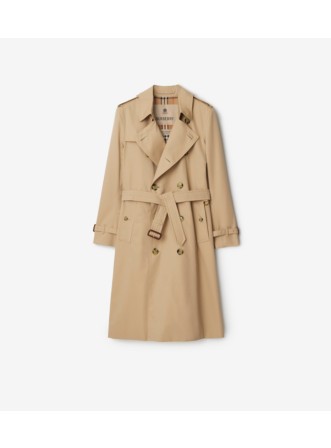 Long Kensington Heritage Trench Coat in Coal blue - Men, Cotton