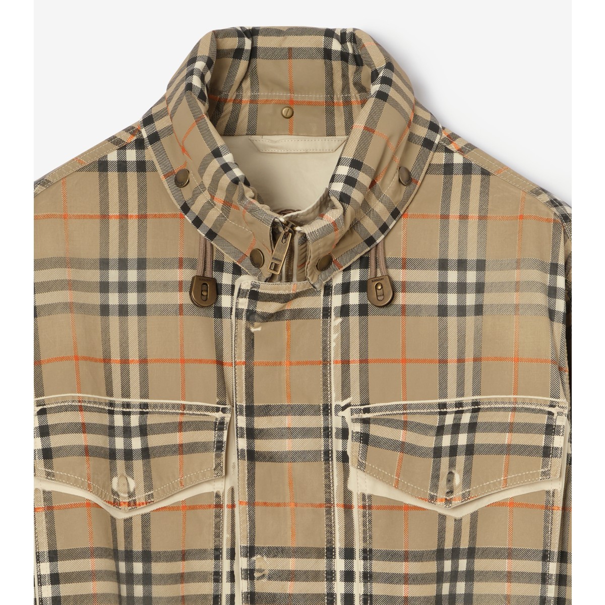  Check Gradient Tropical Gabardine Parka